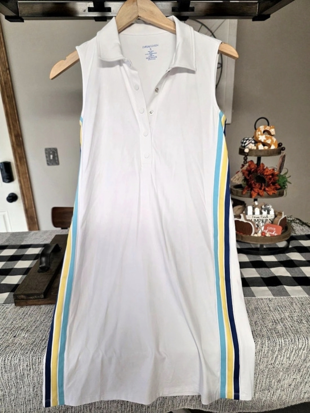 J.MCLAUGHLIN Volley Dress Color Block Dress in White & Blue Size Small NWT